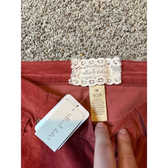 NEW Altar’d State Corduroy Flare Bell Bottoms Stretch Raw Hem High-Rise Jeans 30 - Picture 7 of 10